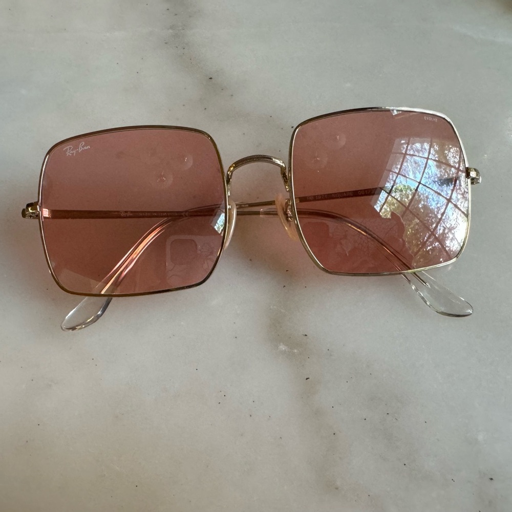 Rayban square shape sunglasses, pink, NEW